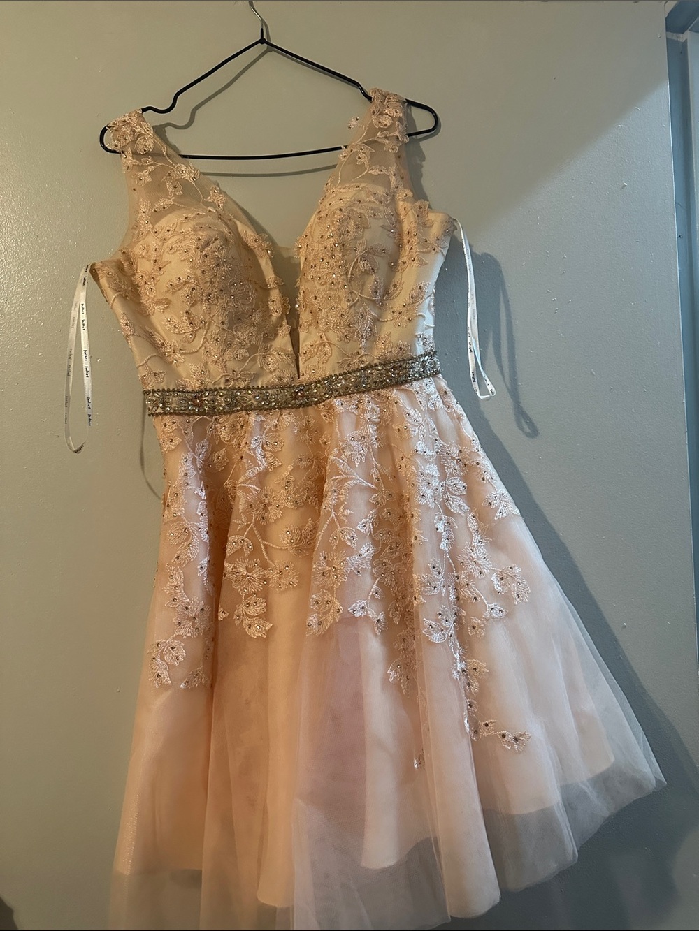 Girls Pink Embellished Tulle Party Dress
